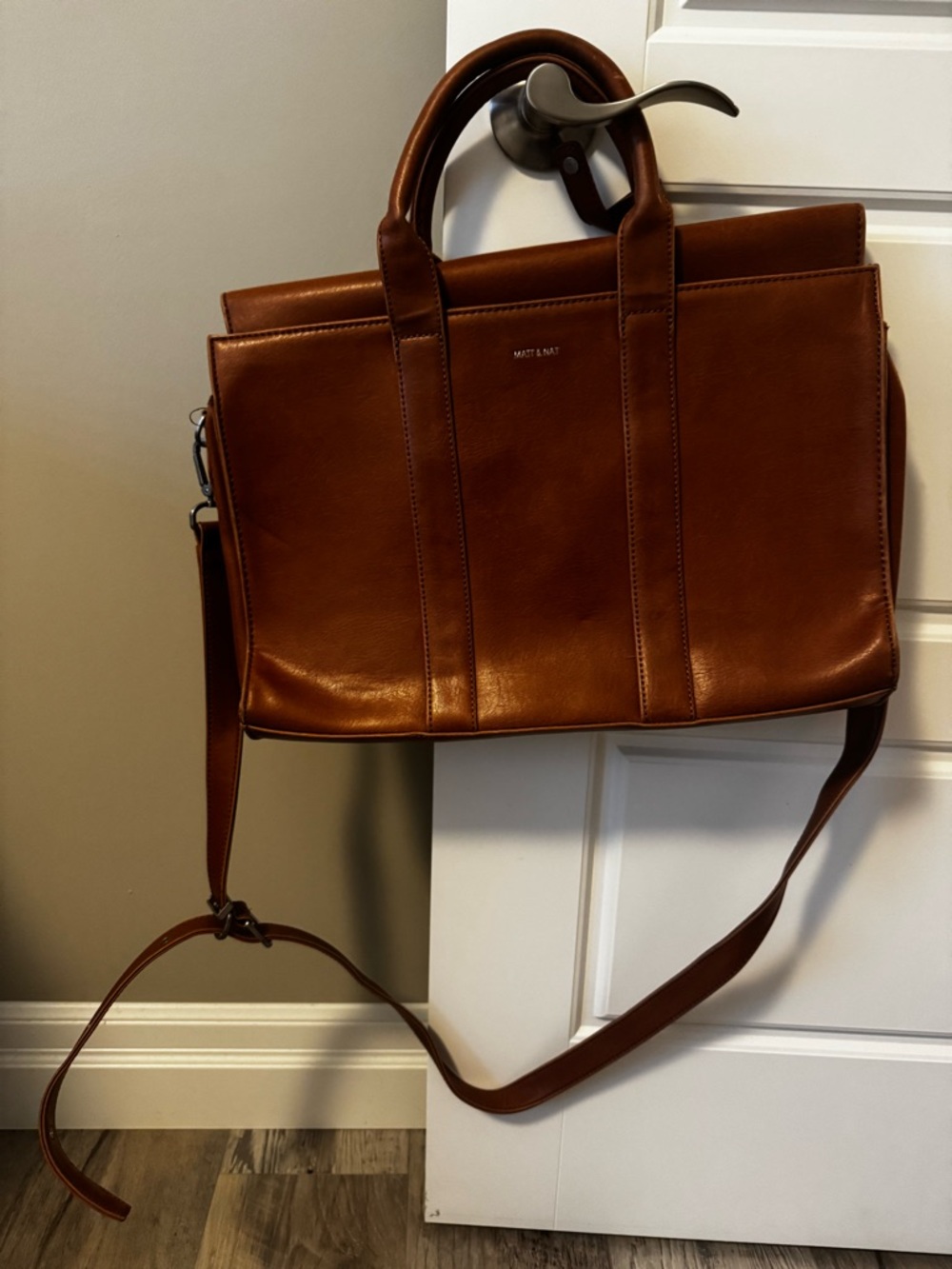 Matt & Nat Chestnut Brown Structured Crossbody Satchel